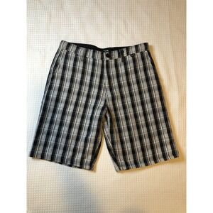 HURLEY - Men's Shorts - Walking- Golf - Size 29 - Black & White - Plaid